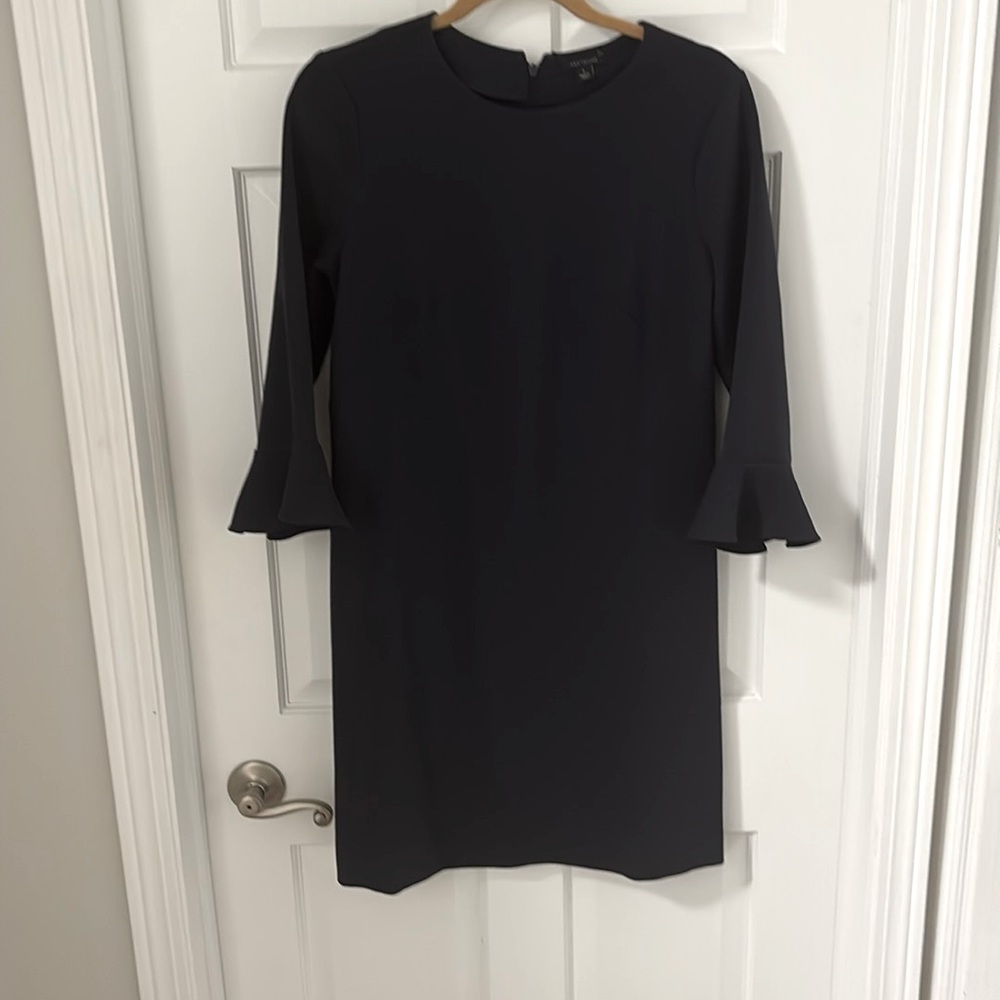 Ann Taylor navy blue a-line dress .